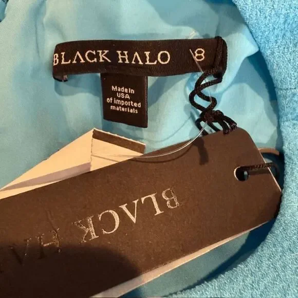 NEW! Black Halo Sanibel 2-Piece Mini Dress Crop Top & Skirt Size 8 Aqua - Picture 8 of 16